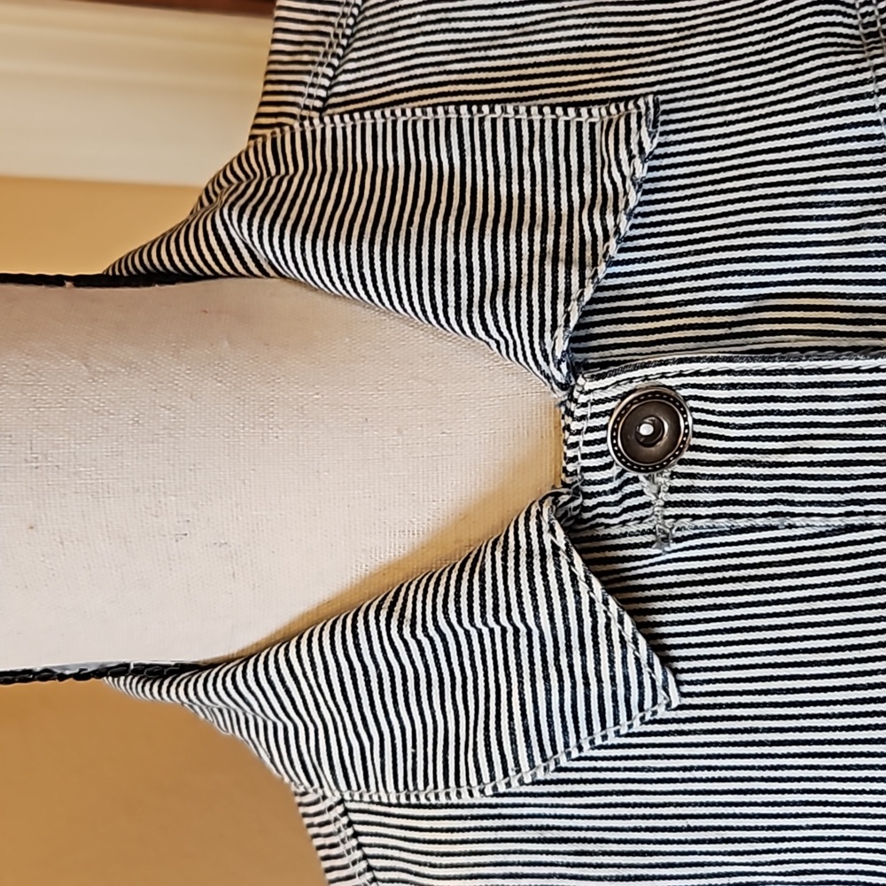 Baccini Jacket Button Down S Stripes Small Black … - image 2